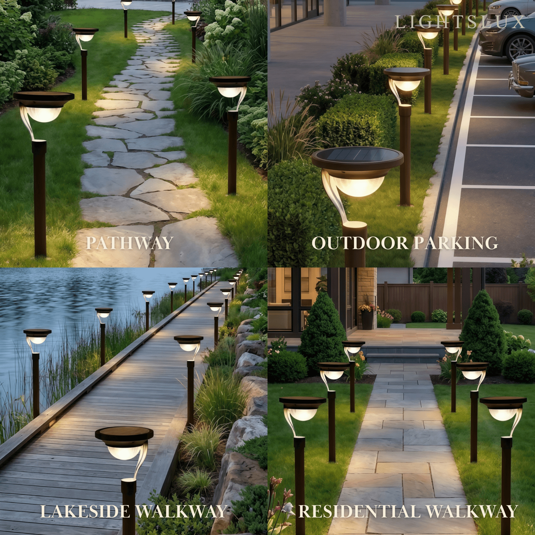 Luces de camino exteriores modernas - Metal gris oscuro y acrílico con forma de cuenco para jardín - Flindria