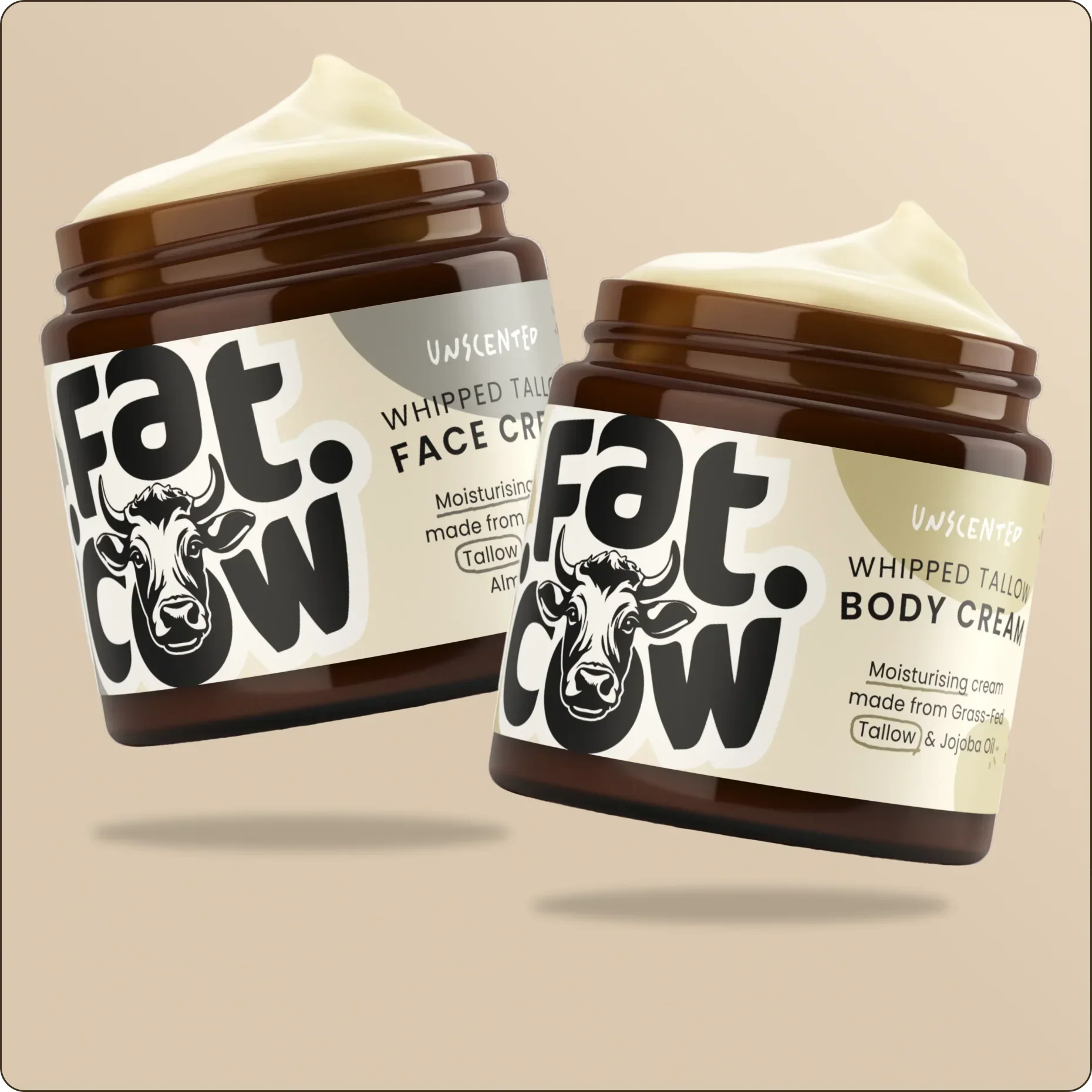 Grass-Fed Tallow Facial Moisturizer — Whipped Texture, Fast Absorption