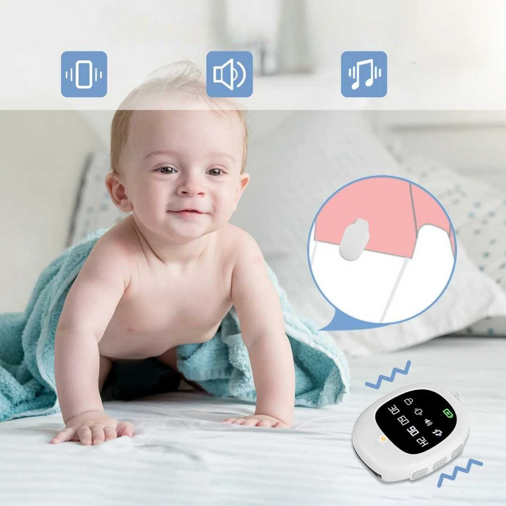 Bezprzewodowy czujnik moczenia nocnego na klips oraz zdalny alarm wibracyjny