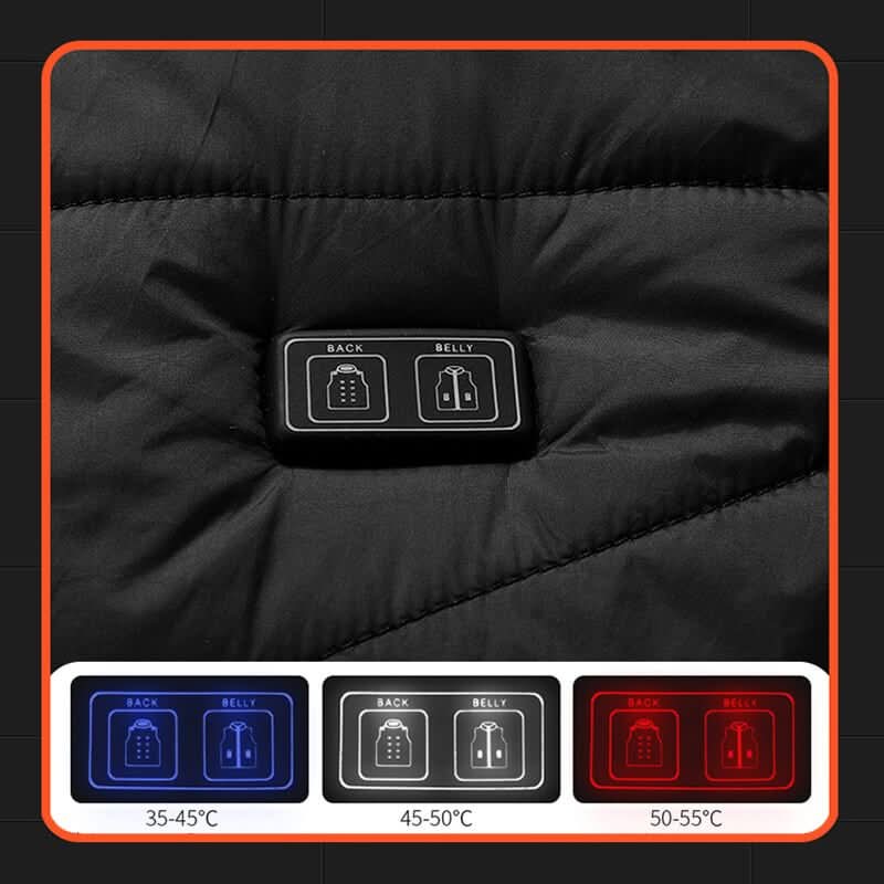 Heated waistcoat with 13 heating zones for cold days