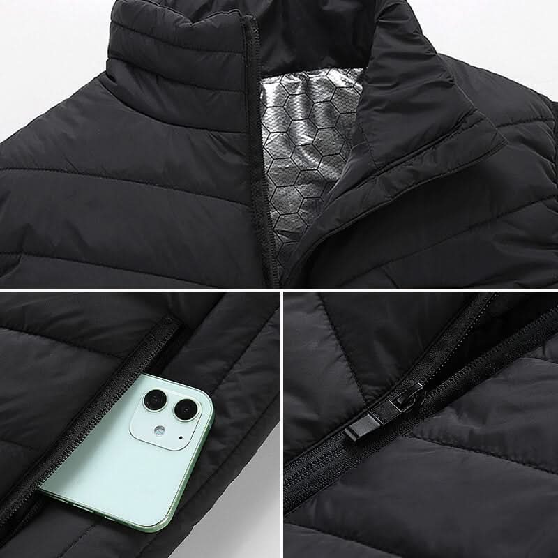 Heated waistcoat with 13 heating zones for cold days