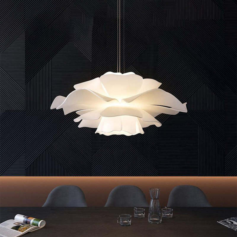 FloraNova Modern Metal And Acrylic Pendant Light White Metal Silhouette