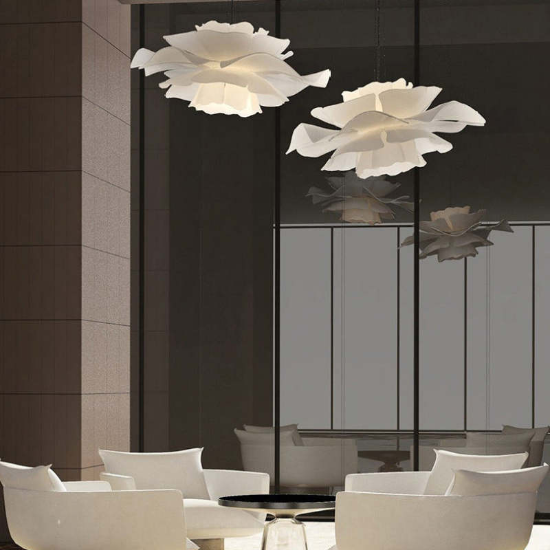 FloraNova Modern Metal And Acrylic Pendant Light White Metal Silhouette