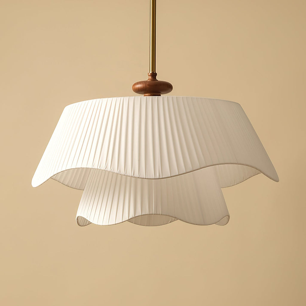 Averin Modern Metal Glass Wood Pendant Light For Living Spaces
