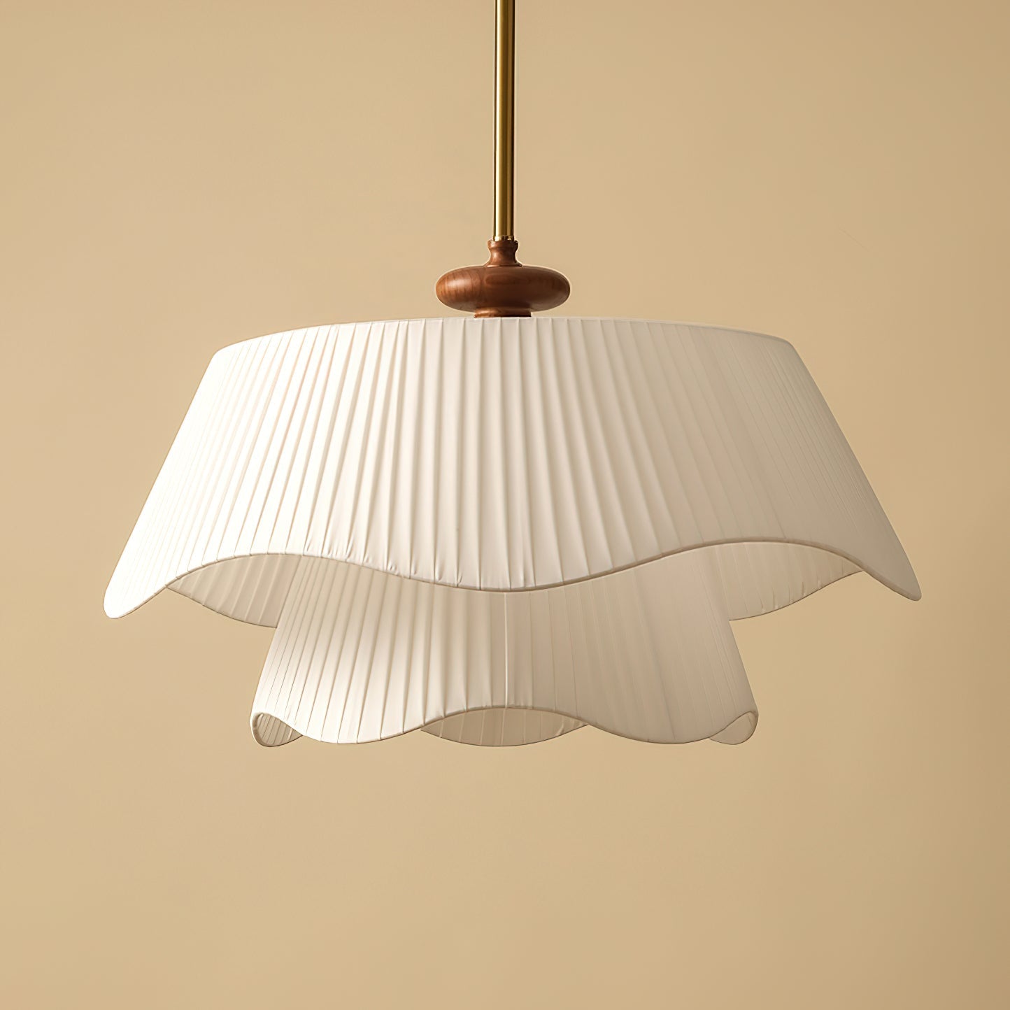 Averin Modern Metal Glass Wood Pendant Light For Living Spaces