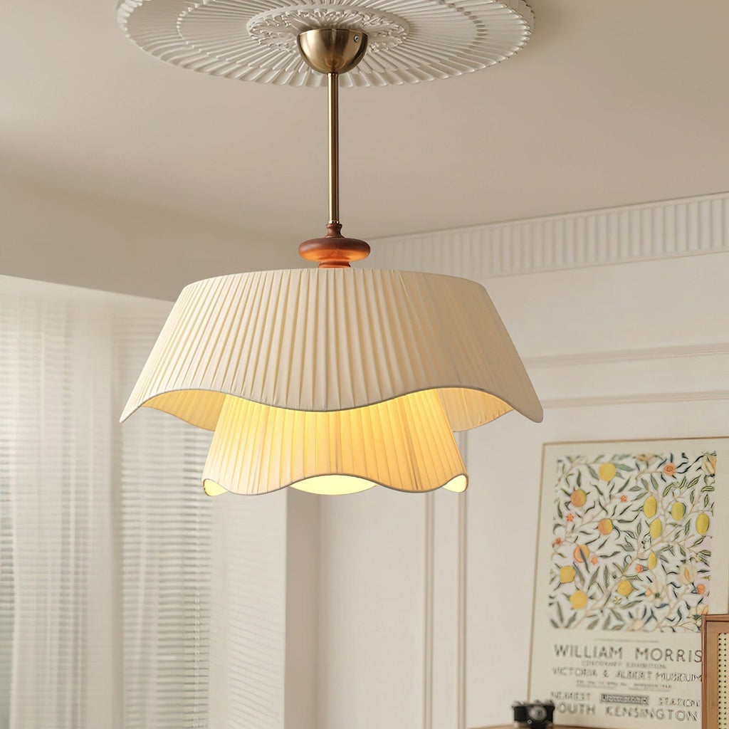 Averin Modern Metal Glass Wood Pendant Light For Living Spaces