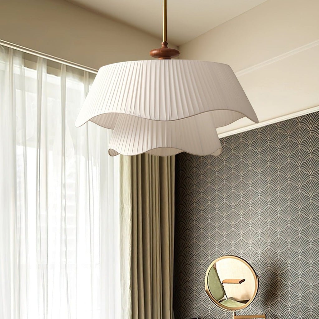 Averin Modern Metal Glass Wood Pendant Light For Living Spaces