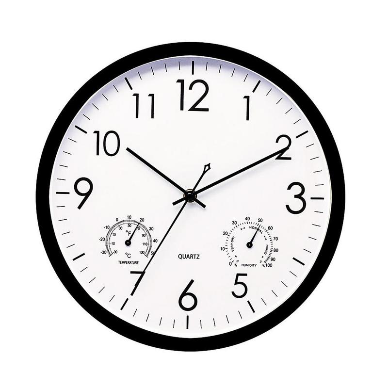 Rugged Retro Outdoor Wall Clock — Integrated Temperature And Humidity Gauge