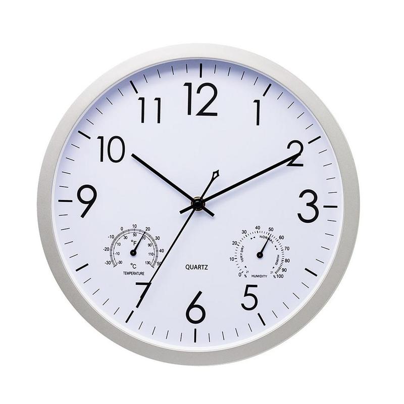 Rugged Retro Outdoor Wall Clock — Integrated Temperature And Humidity Gauge
