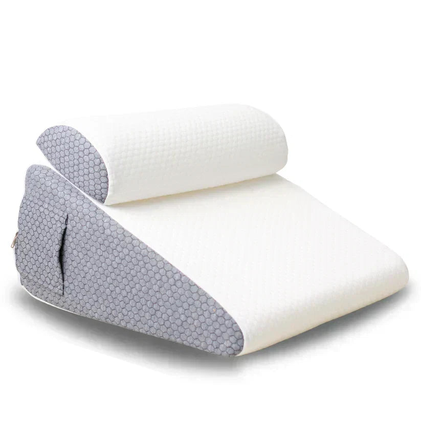 Pernă ergonomică tip pană AeroRise — suport pentru gât și coloană vertebrală