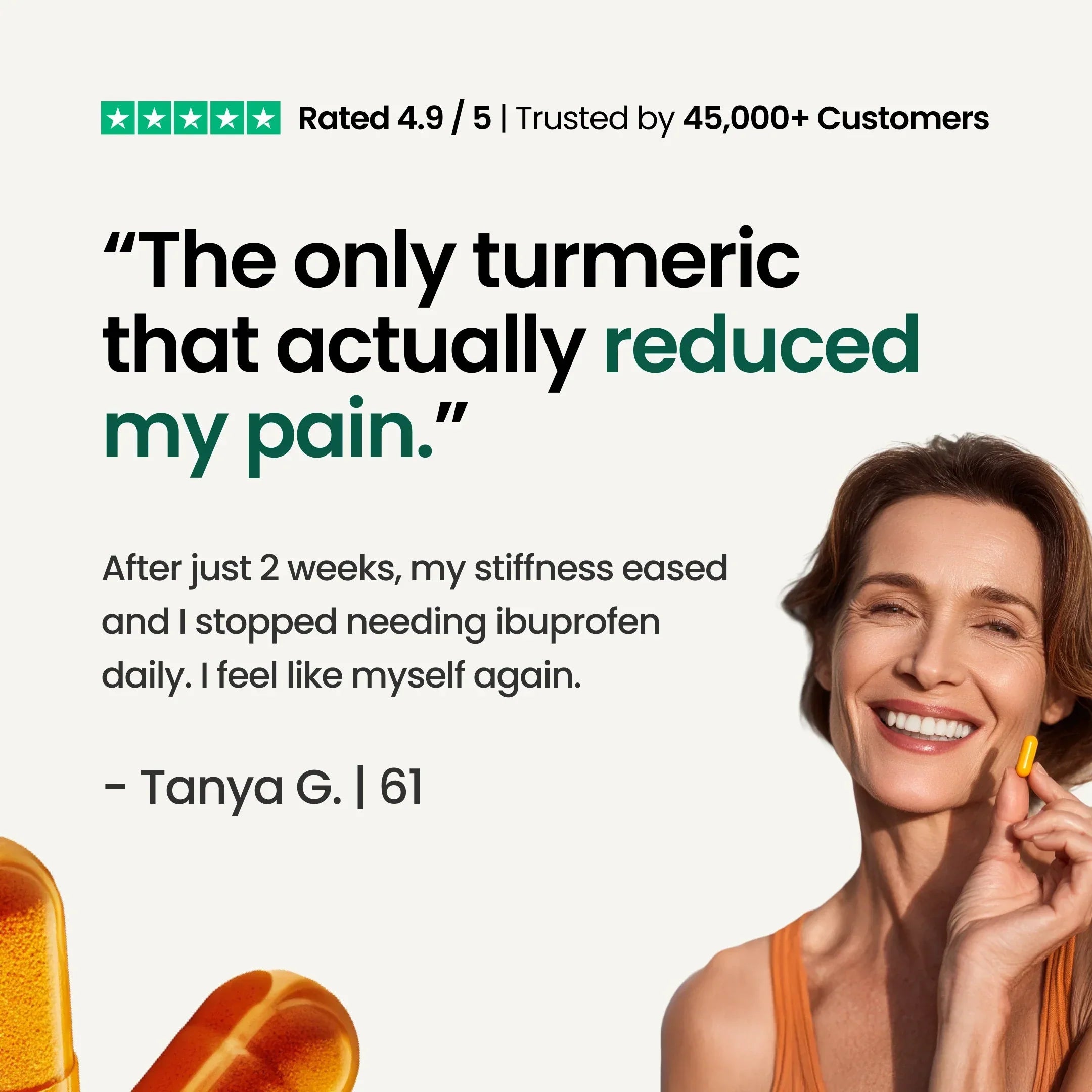 Cápsulas de suplemento de curcumina — 1000 mg, 95% de curcuminoides ativos