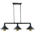 Industrial Black Metal Ceiling Lamp, 3-E27 Vintage Style, Exposed Pipe Design