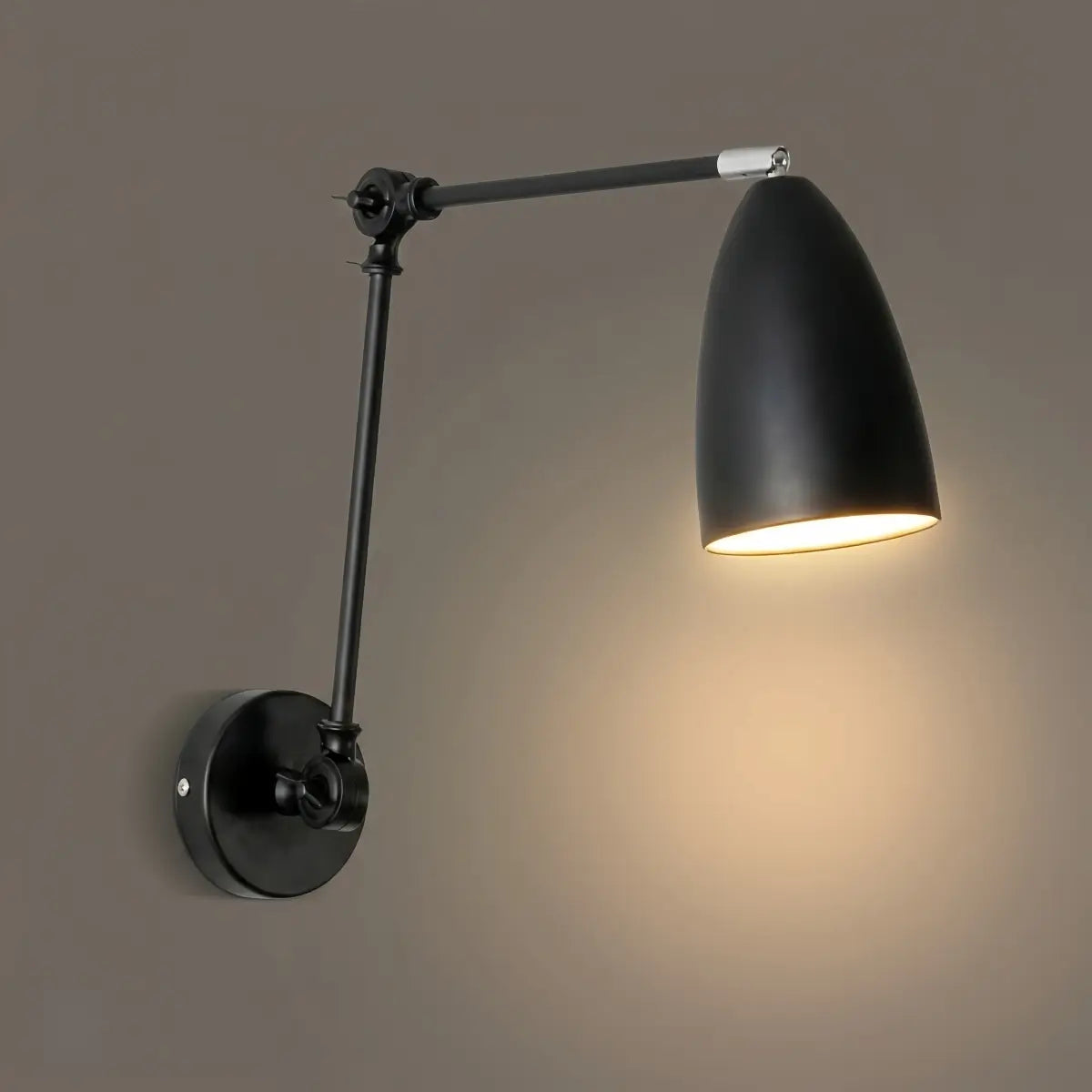 Lámpara de pared ajustable industrial - Metal negro/blanco/níquel para sala - Flindria