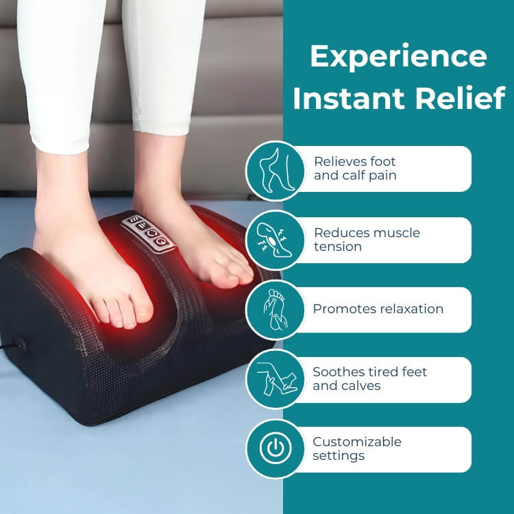 CircuRelief Pro Dual Foot And Calf Massager With Compression Shiatsu Deep