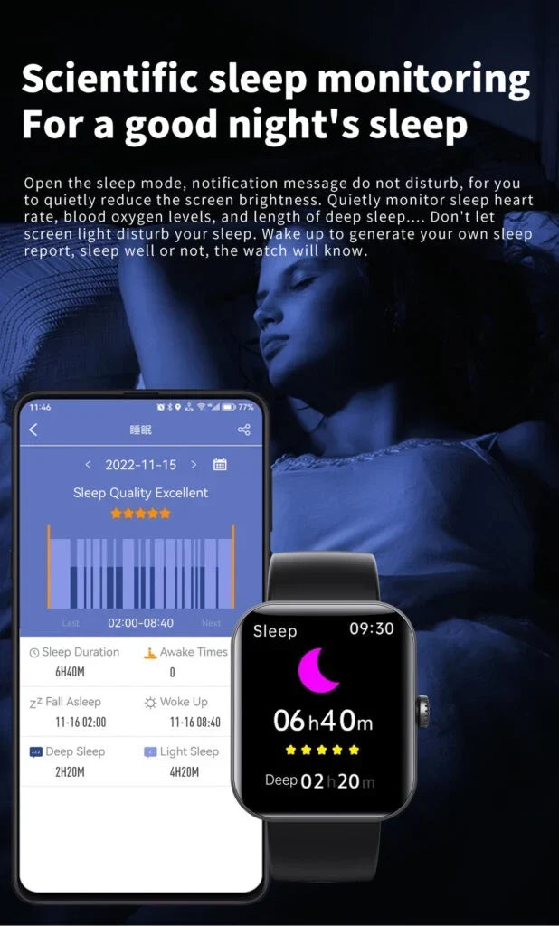 ساعة ذكية لمراقبة سكر الدم مع تتبع أكسجين الدم