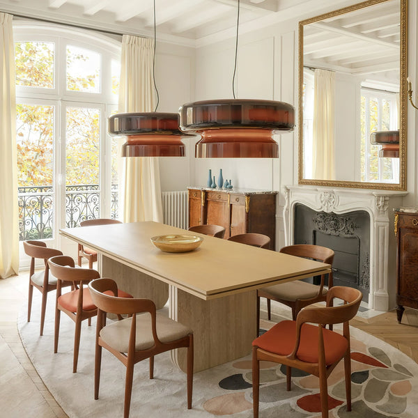 NovaLume Dual-Volume Pendant Light — Modern Blown Glass, Sculptural Silhouette