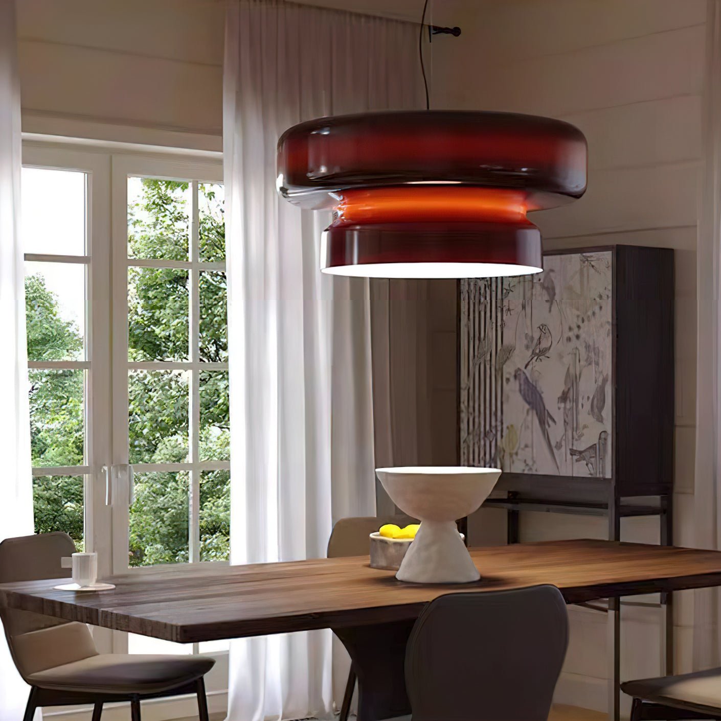 Elegant Glass Pendant Fixture From Asterra With Integrated LED