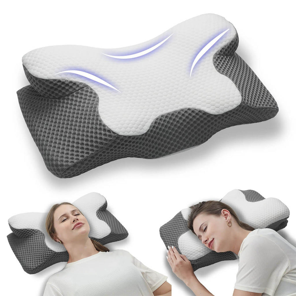 SomniCurve Memory Foam-nackkudde — Ergonomisk design, svalkande överdrag