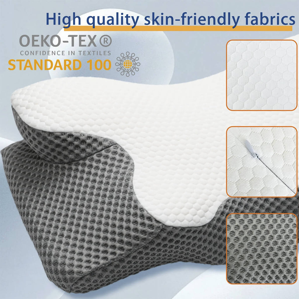 SomniCurve Memory Foam-nackkudde — Ergonomisk design, svalkande överdrag