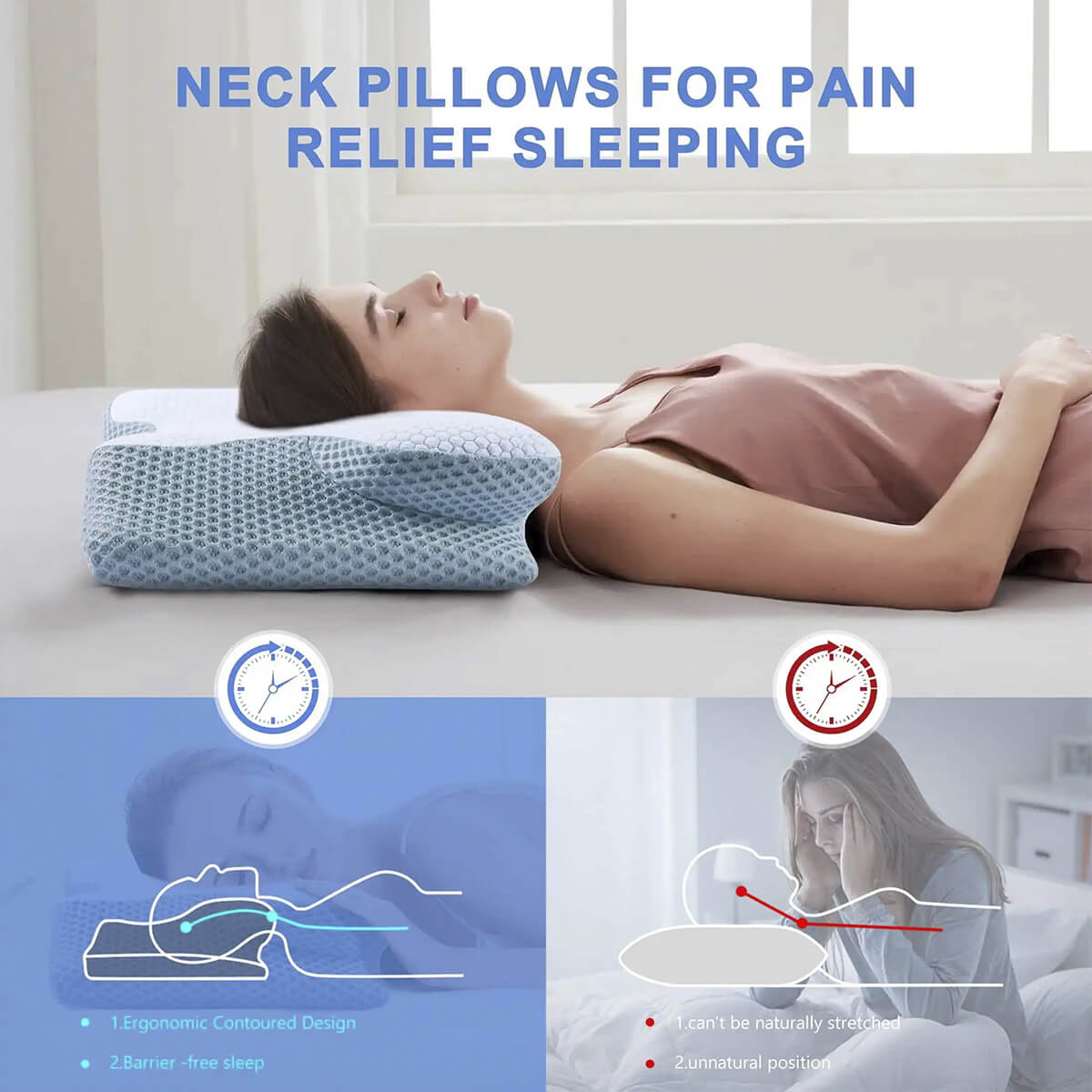 SomniCurve Memory Foam-nackkudde — Ergonomisk design, svalkande överdrag
