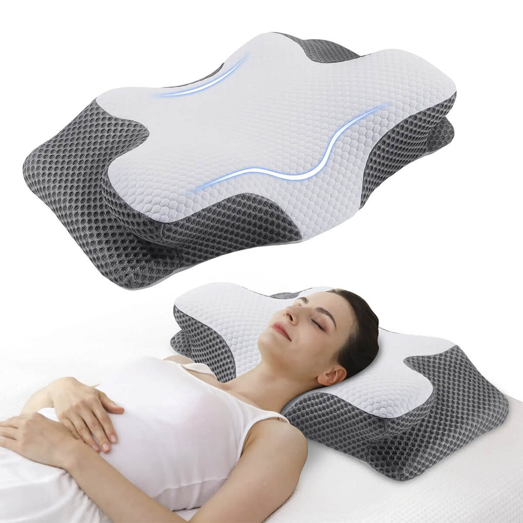 SomniCurve Memory Foam-nackkudde — Ergonomisk design, svalkande överdrag