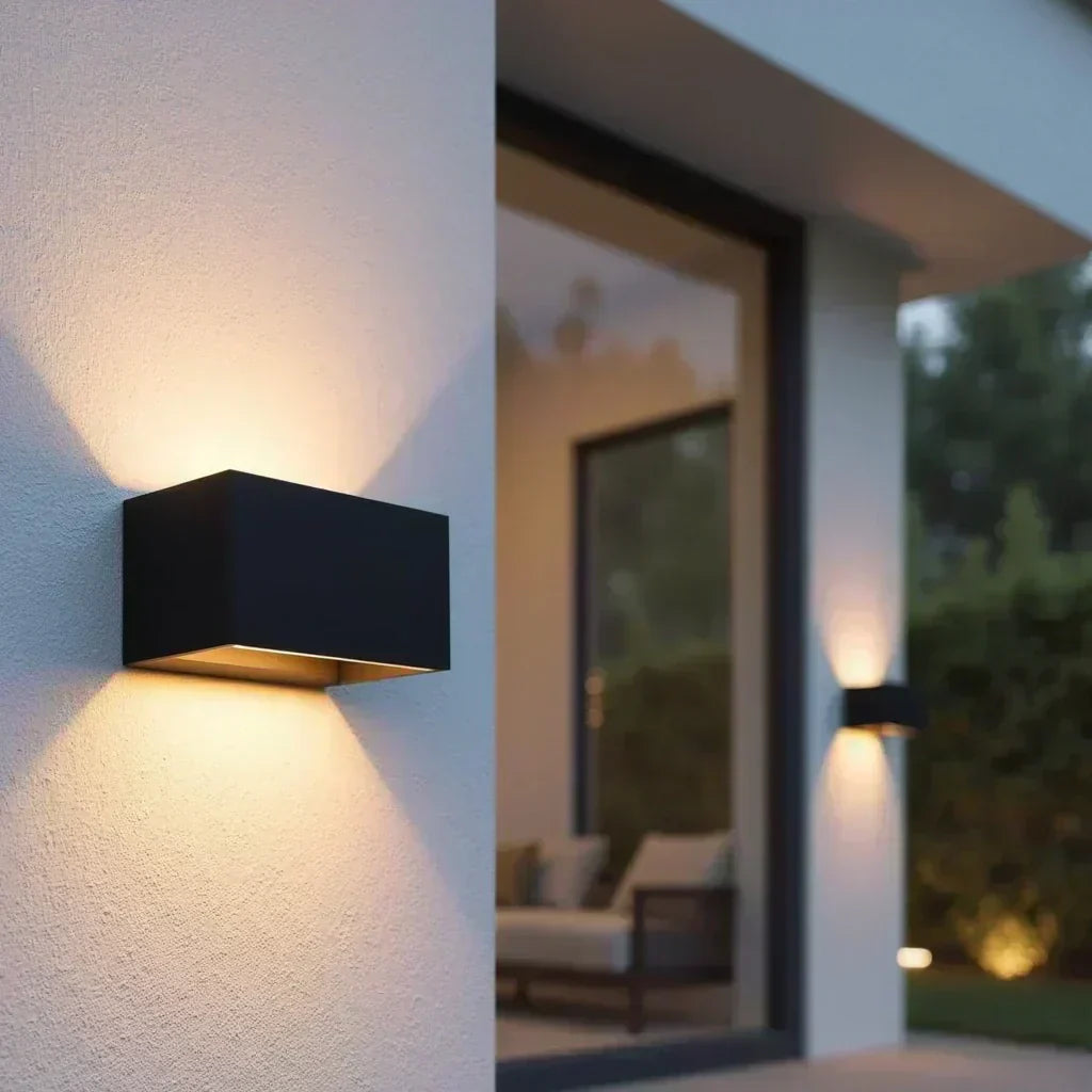 AstraGuard IP65 Black Outdoor Wall Light With Motion Sensor