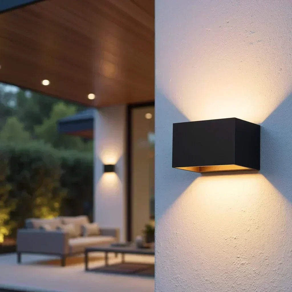 AstraGuard IP65 Black Outdoor Wall Light With Motion Sensor
