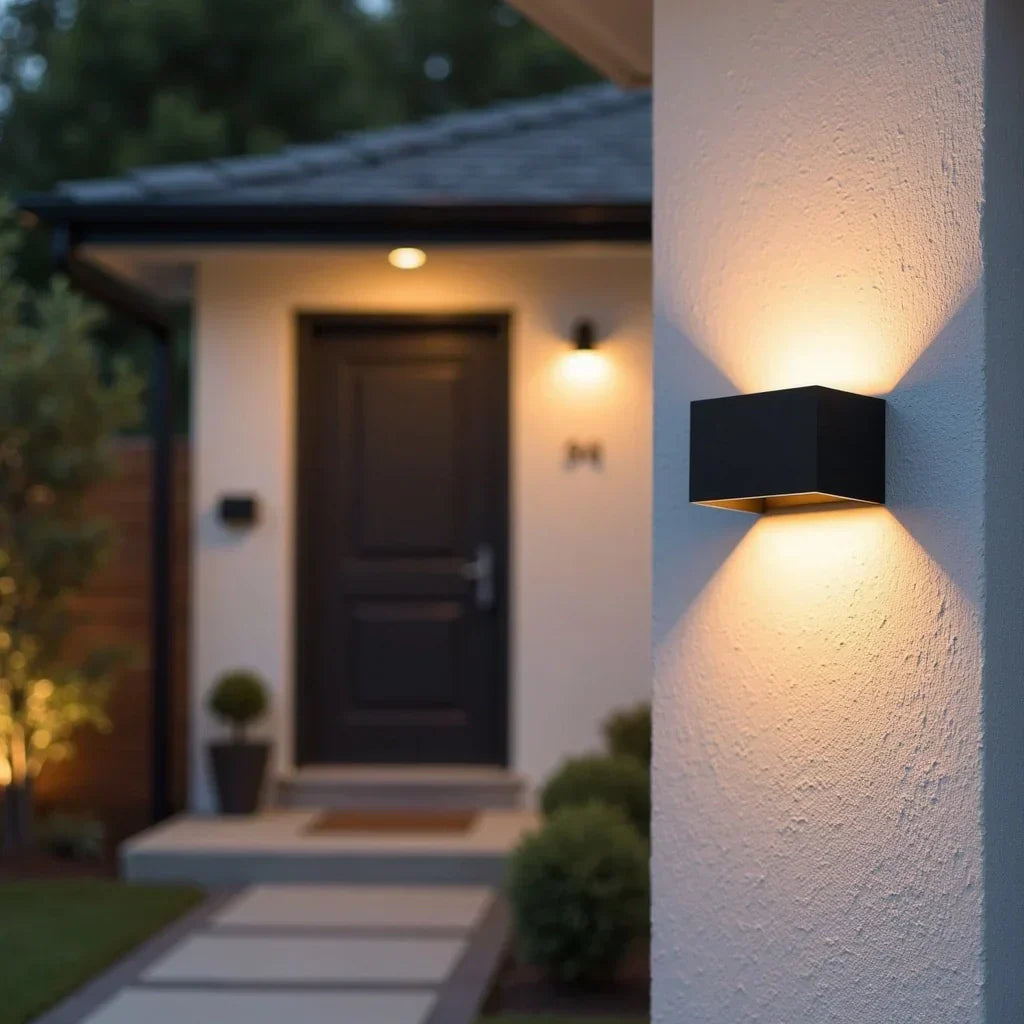 AstraGuard IP65 Black Outdoor Wall Light With Motion Sensor