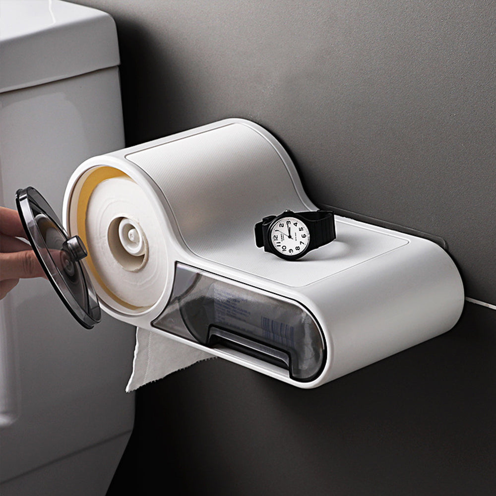 Portarrollos de papel higiénico autoadhesivo e impermeable — Montaje en pared