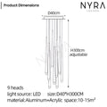 Lustră suspendată modernă Jules — elegantă, cu cristale în formă de lumânări
