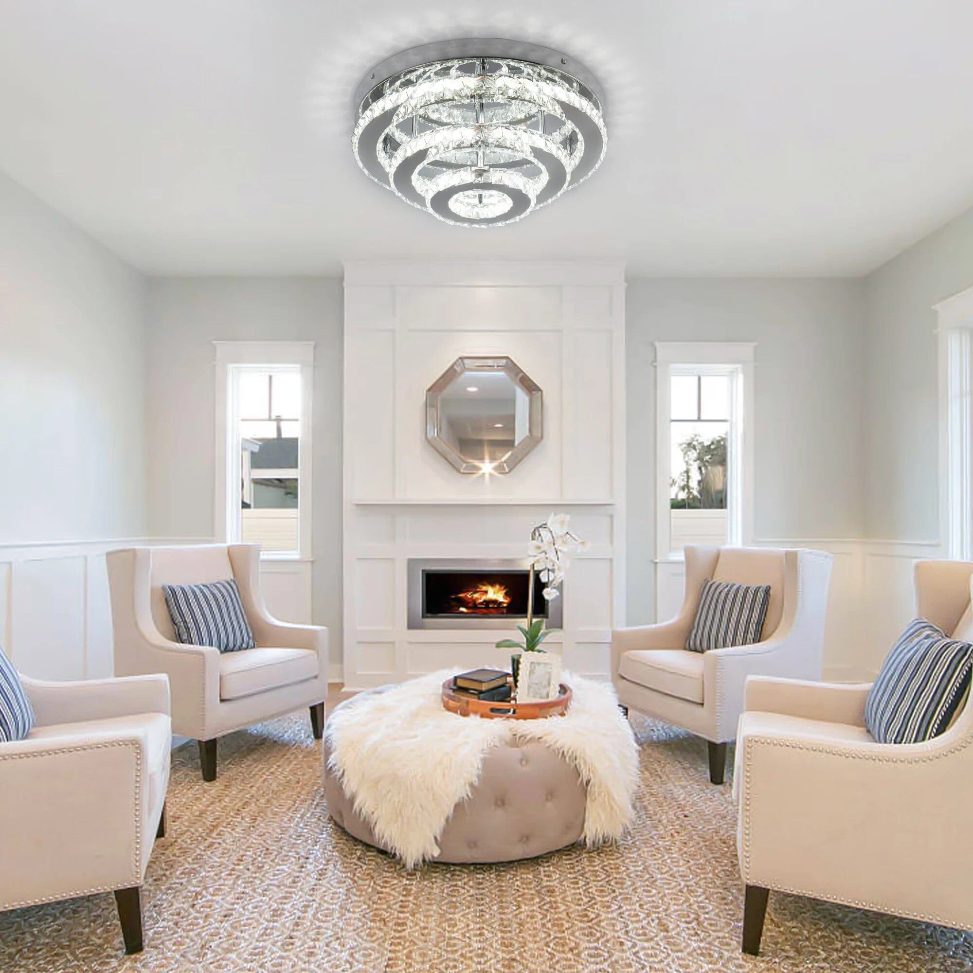 Lyra Crystal Chandelier With K9 Crystals In Round Silhouette For Modern Spaces