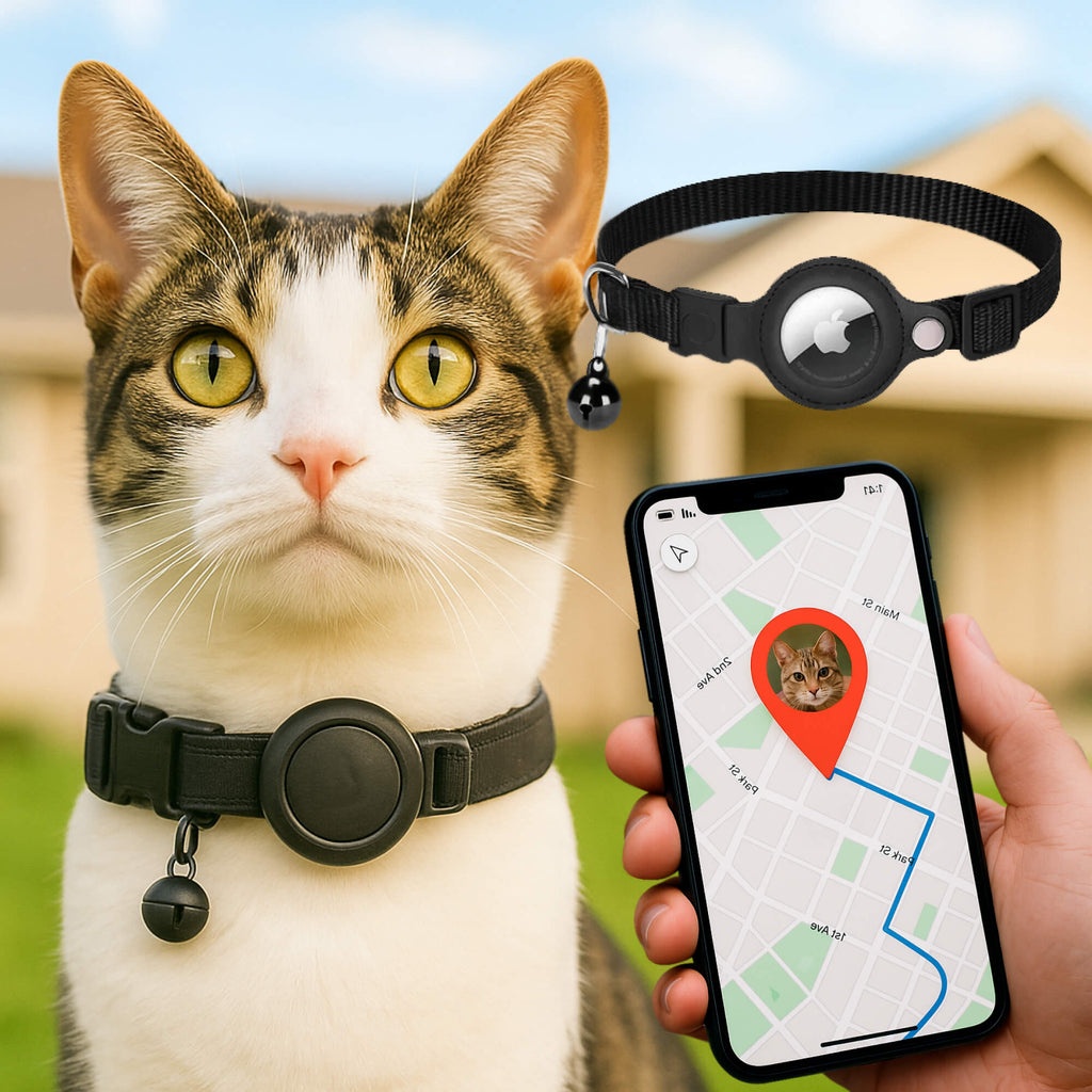 Reflective Quick-Release Cat GPS Collar — Durable Construction, Secure Fastening