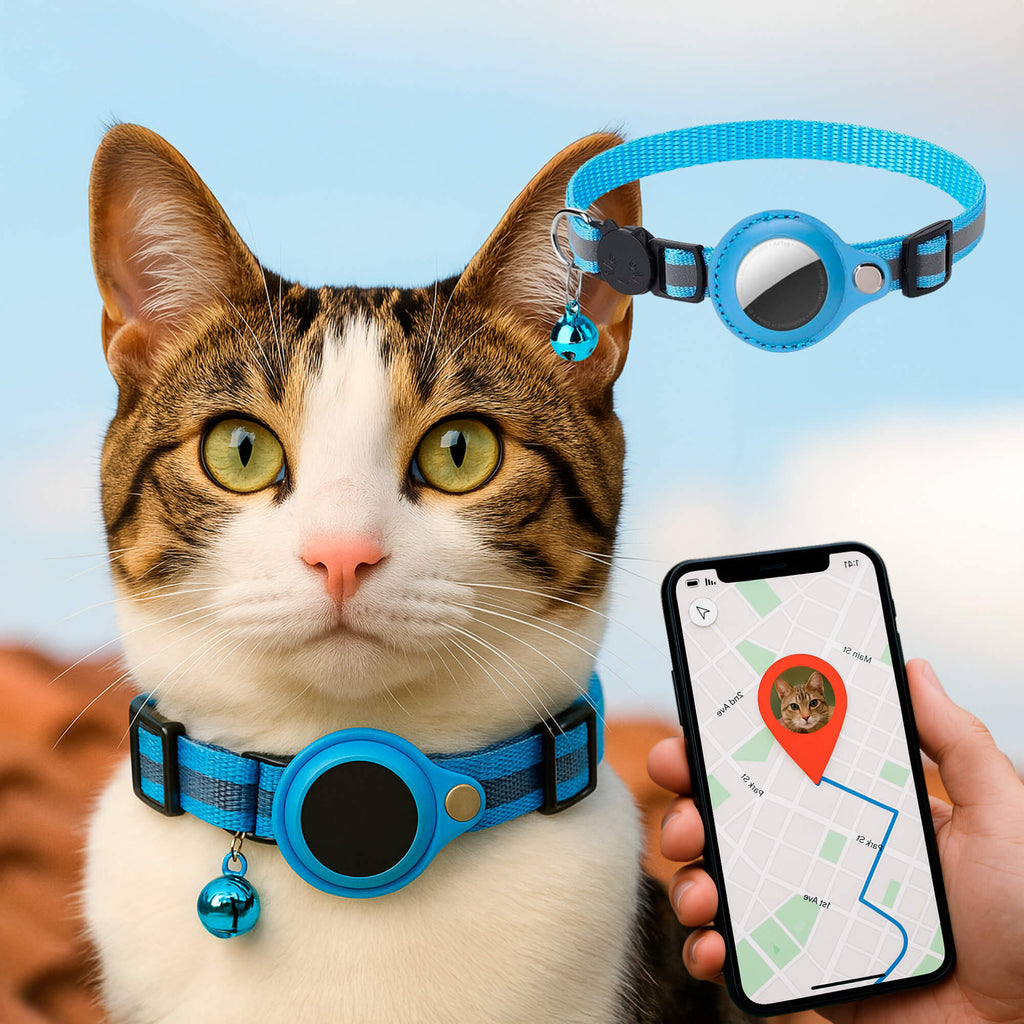 Reflective Quick-Release Cat GPS Collar — Durable Construction, Secure Fastening