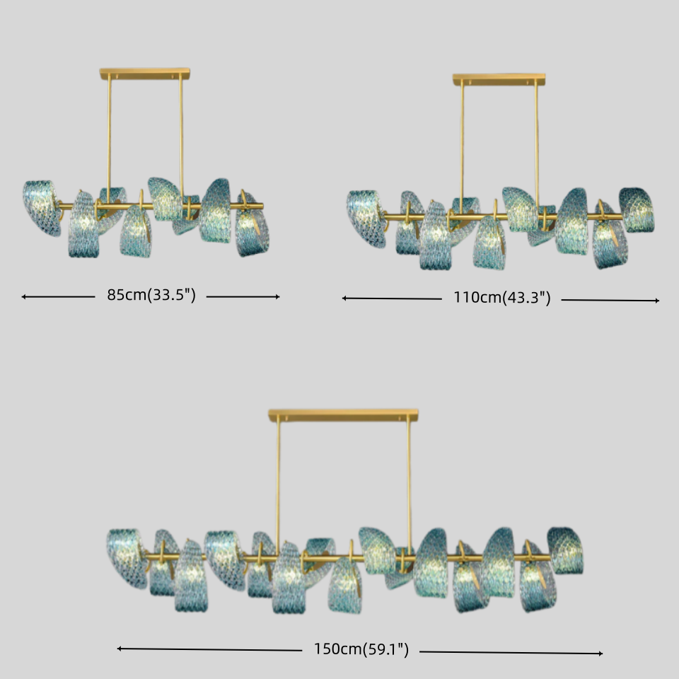 Art Deco Peacock Chandelier – Blue Feather Art Glass Contemporary for Dining Room Bedroom - Flindria