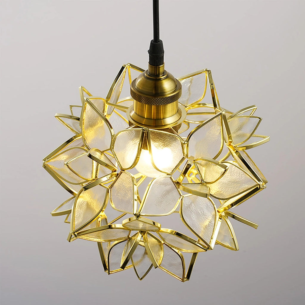 AuroraCapiz Natural Capiz Hanging Pendant Lamp — Handcrafted Finish