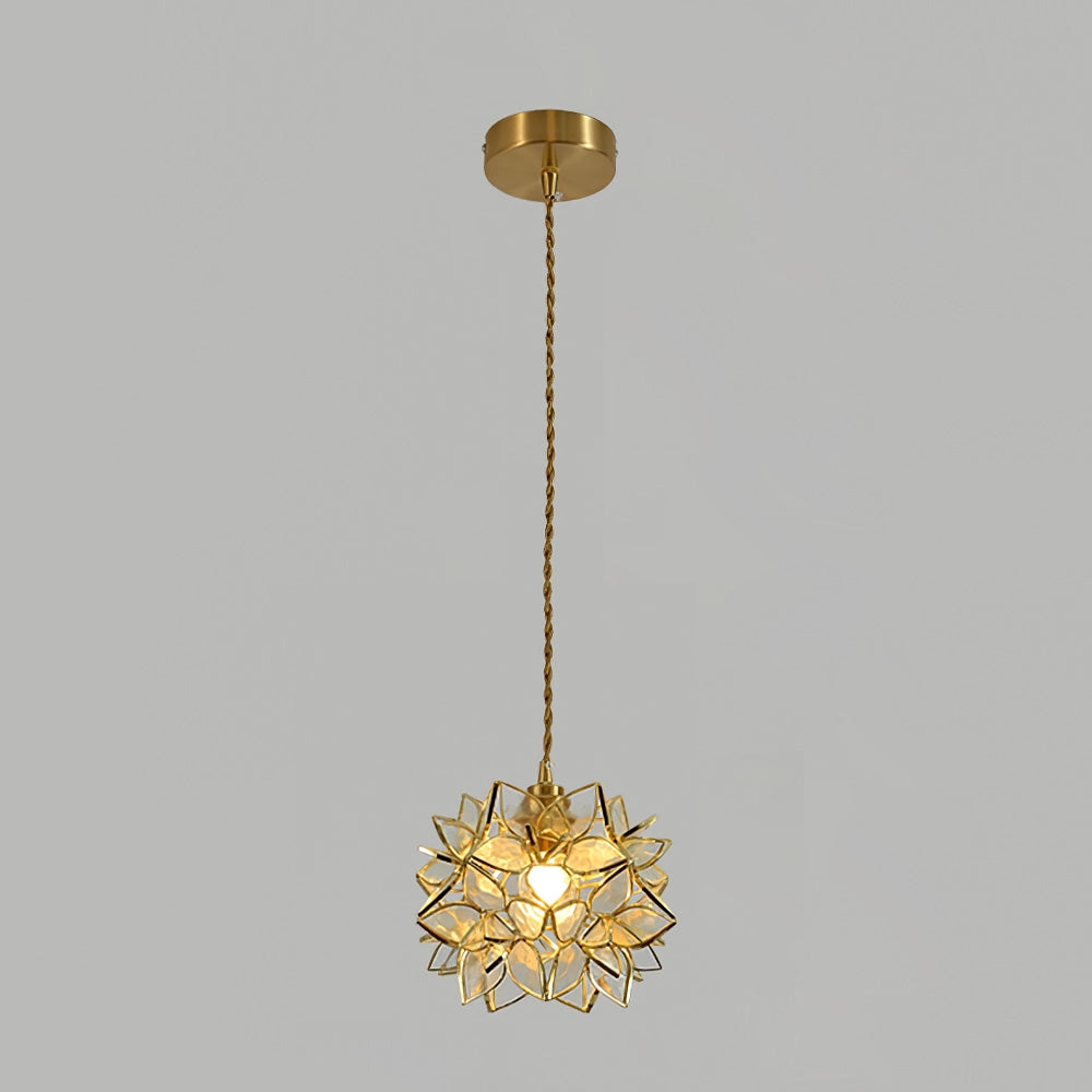 AuroraCapiz Natural Capiz Hanging Pendant Lamp — Handcrafted Finish