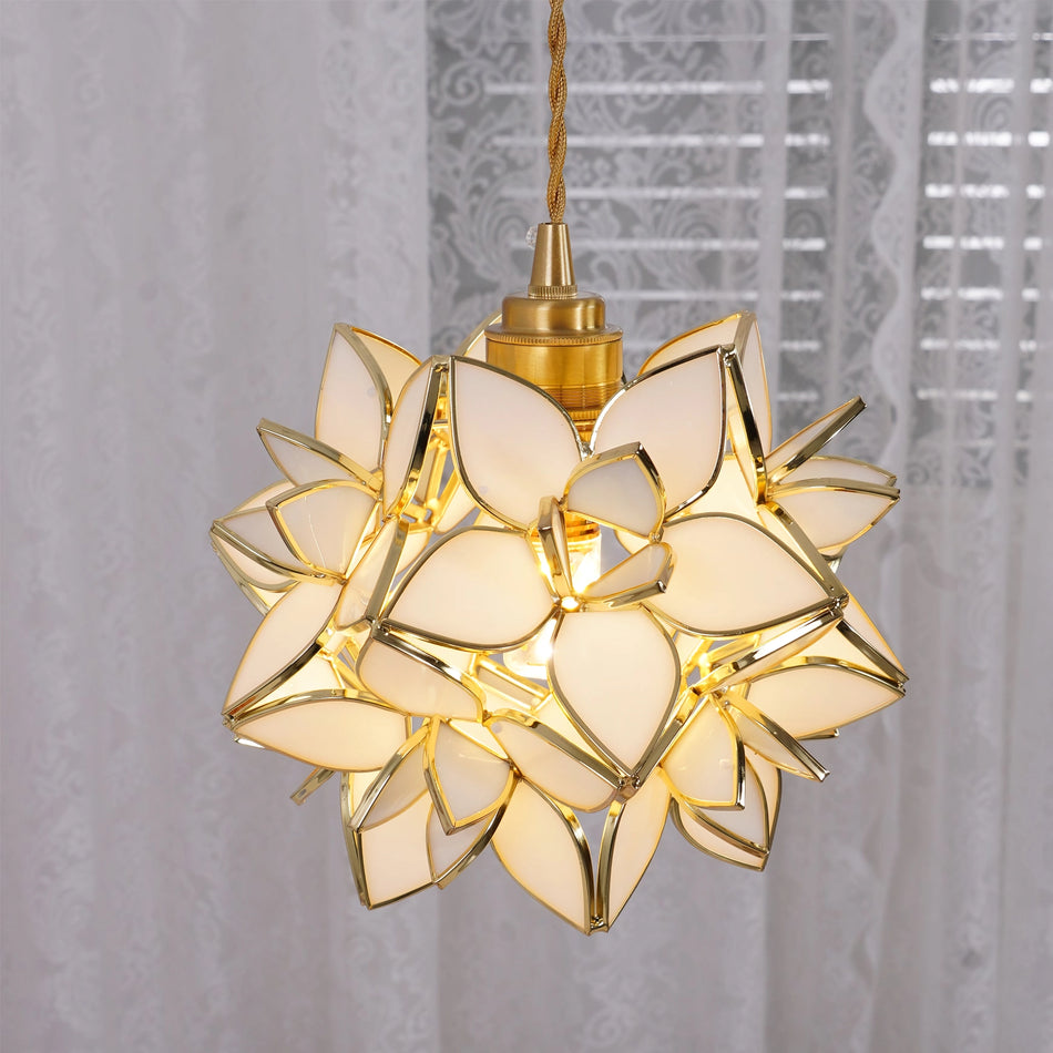 AuroraCapiz Natural Capiz Hanging Pendant Lamp — Handcrafted Finish
