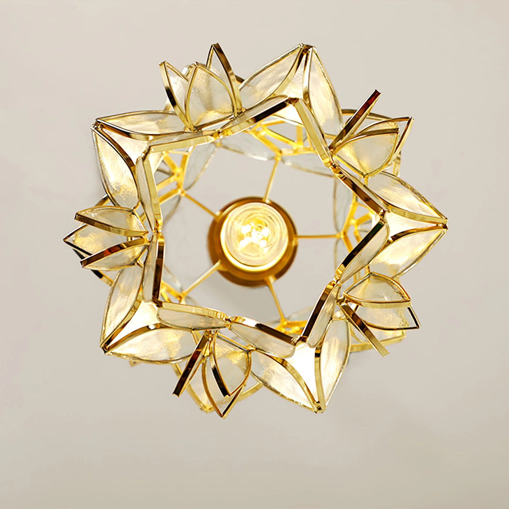 AuroraCapiz Natural Capiz Hanging Pendant Lamp — Handcrafted Finish