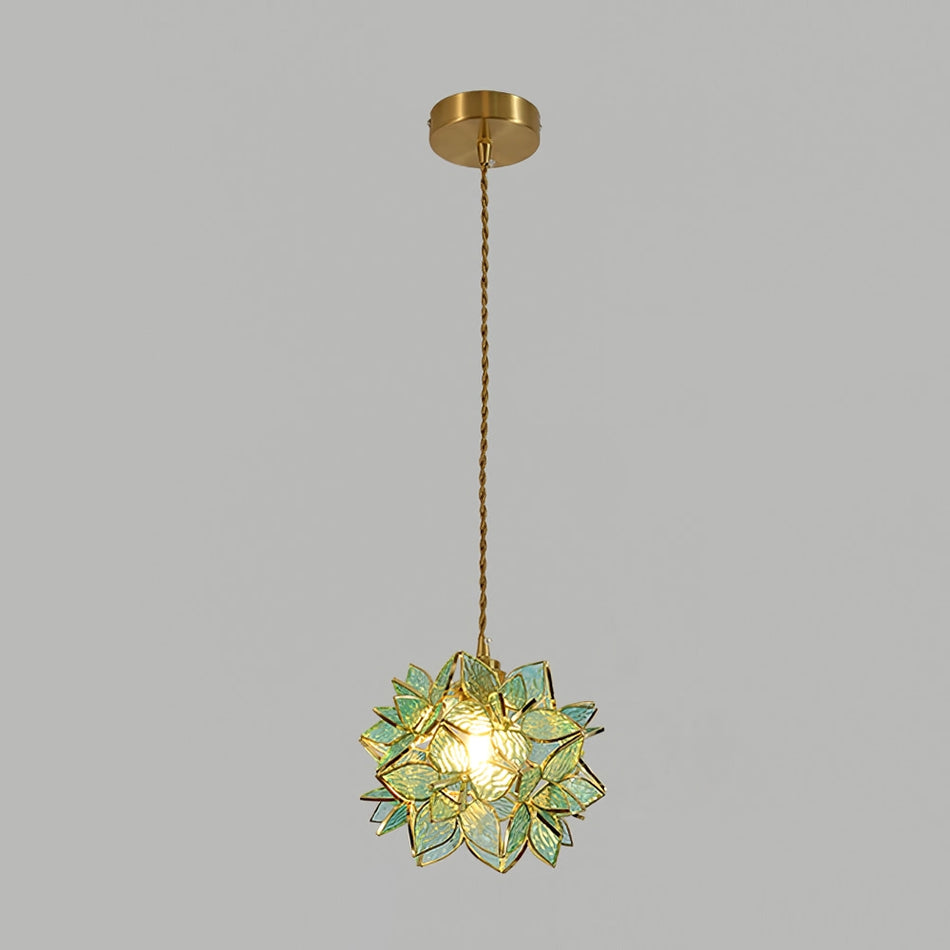 AuroraCapiz Natural Capiz Hanging Pendant Lamp — Handcrafted Finish