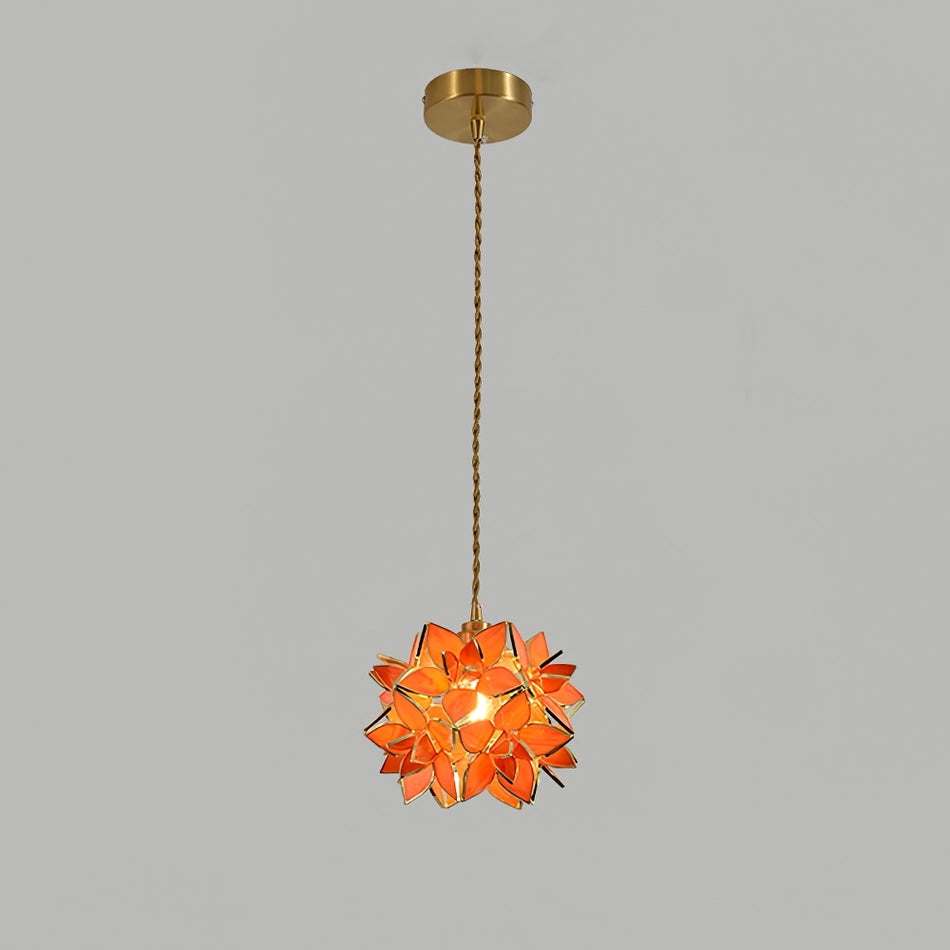 AuroraCapiz Natural Capiz Hanging Pendant Lamp — Handcrafted Finish