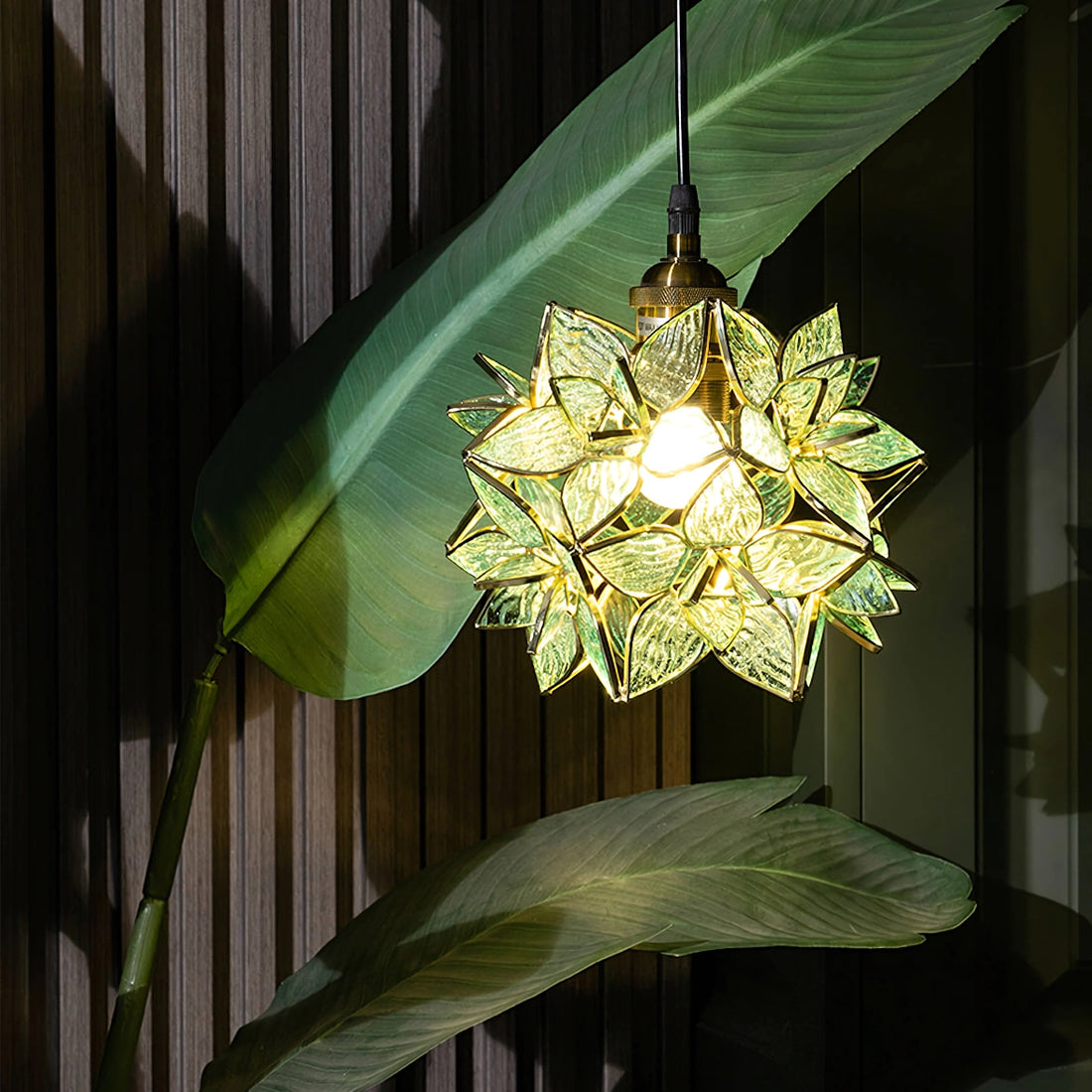 Capiz Shell Pendant Light In Glass And Metal From Liora