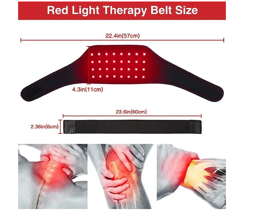 Cinturón de terapia de luz roja — LED de doble longitud de onda de 630nm y 850nm