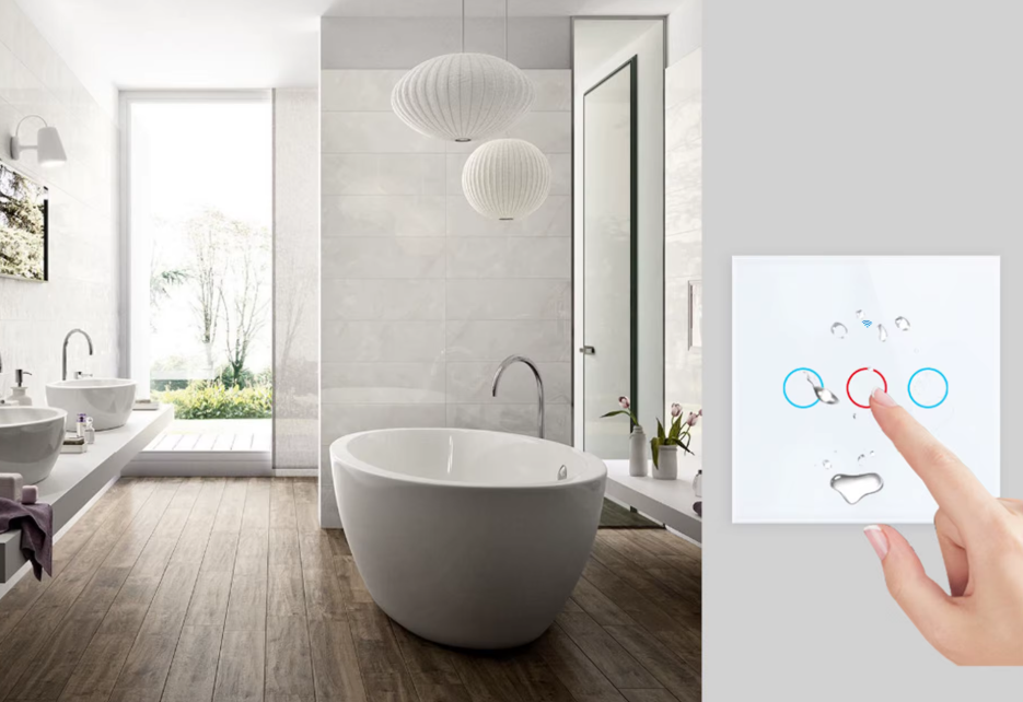 Interruptor de luz tátil WiFi inteligente — compatível com Alexa e Google Home, sem necessidade de fio neutro
