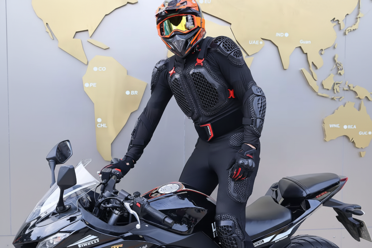 Casaco de proteção para motociclistas — inserções de proteção multizona com certificação CE