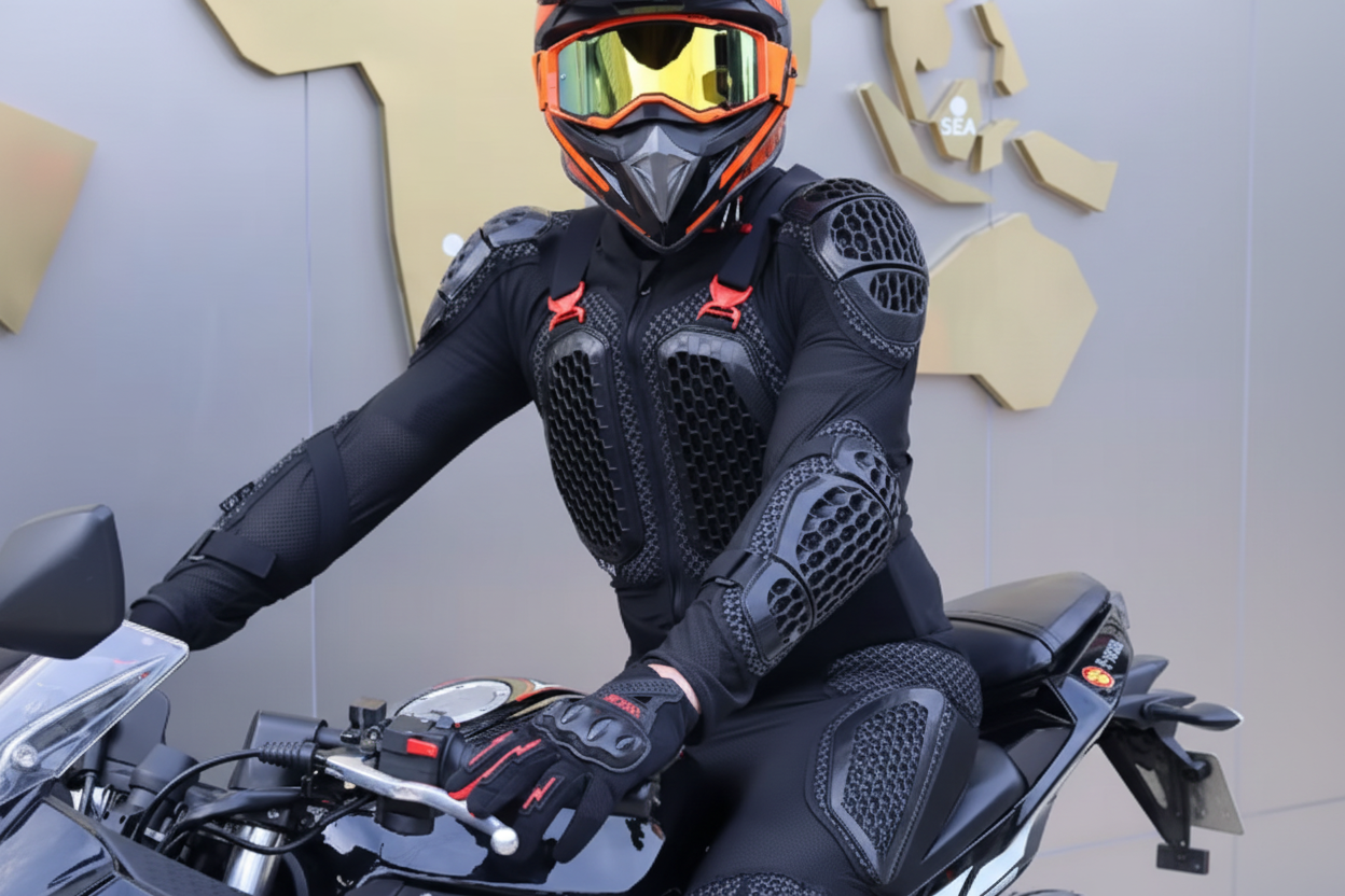 Casaco de proteção para motociclistas — inserções de proteção multizona com certificação CE
