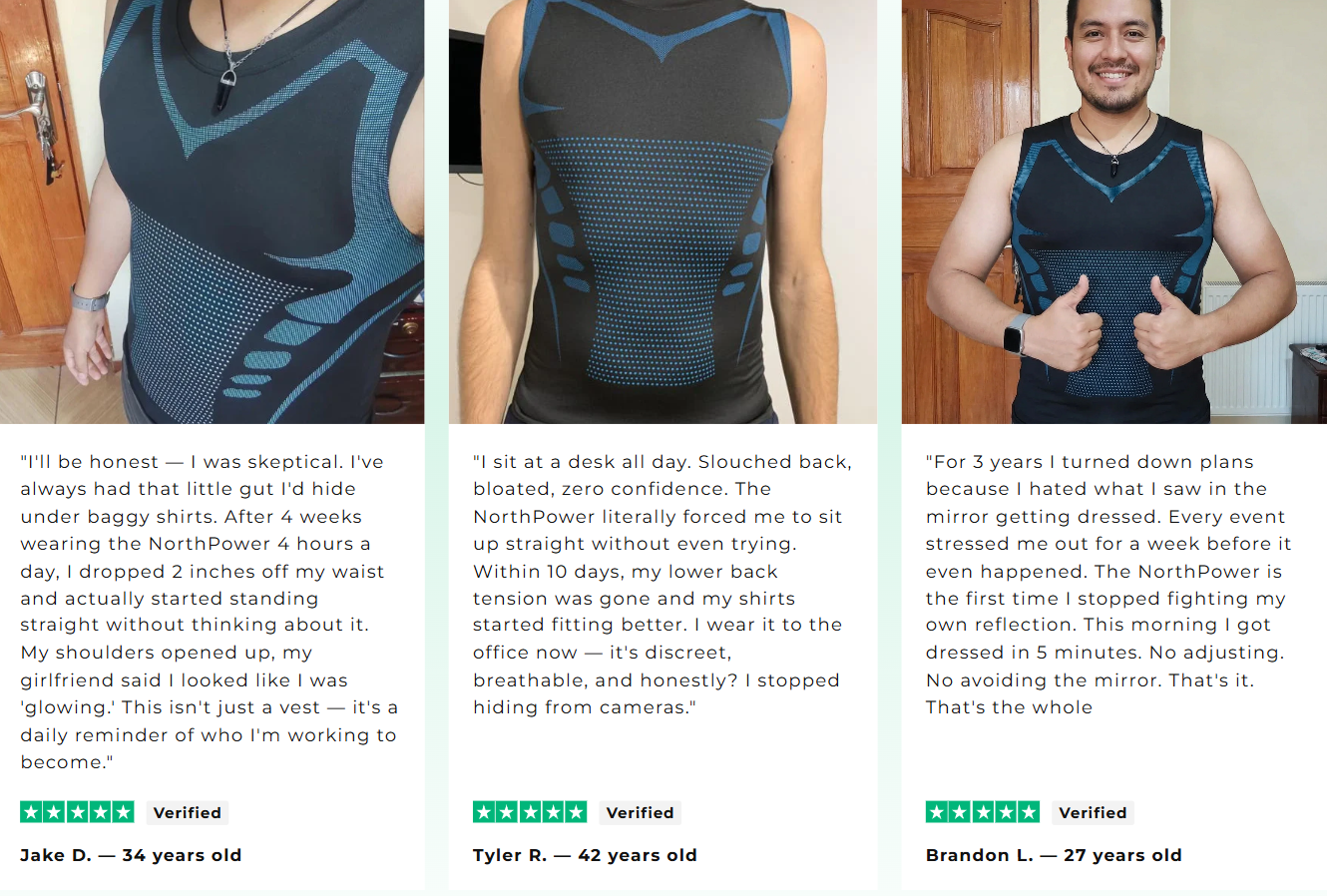 Men's Long Ionic Compression Shirt — Full Torso Support, No-Roll Waistband