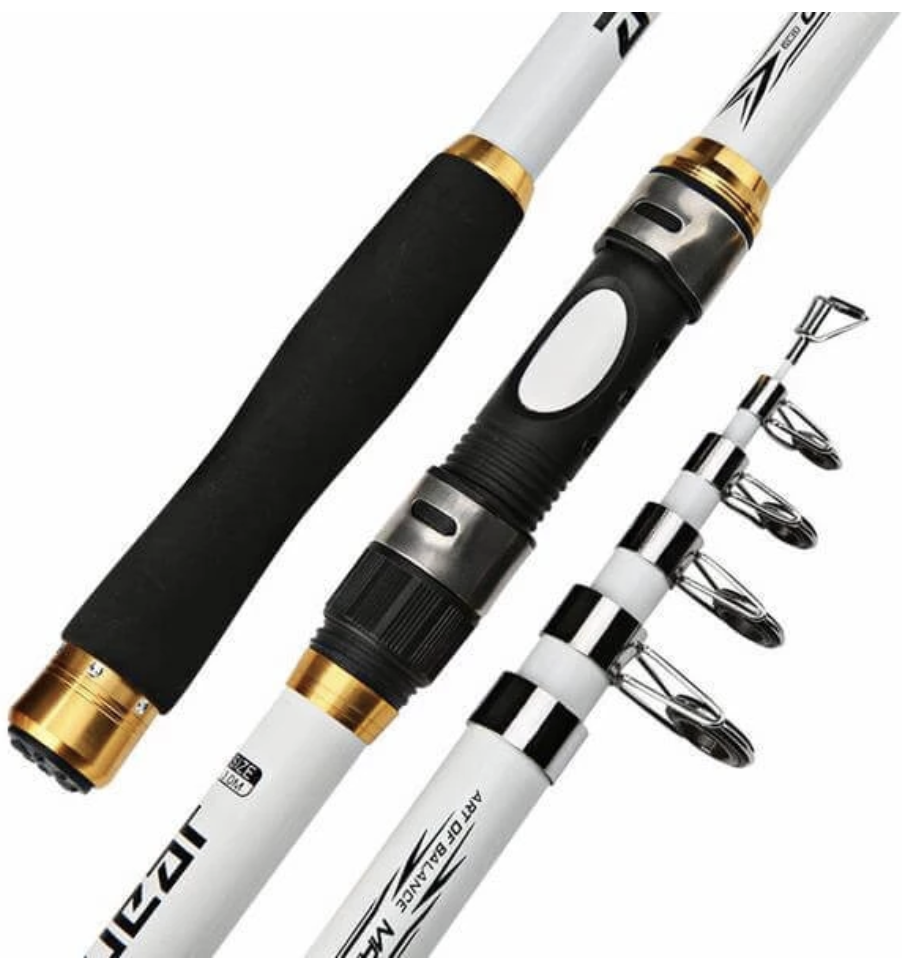 Marinex Telescopische koolstofvezelhengel — verstelbare lengte van 2,1–3,6 m, compact opvouwbaar