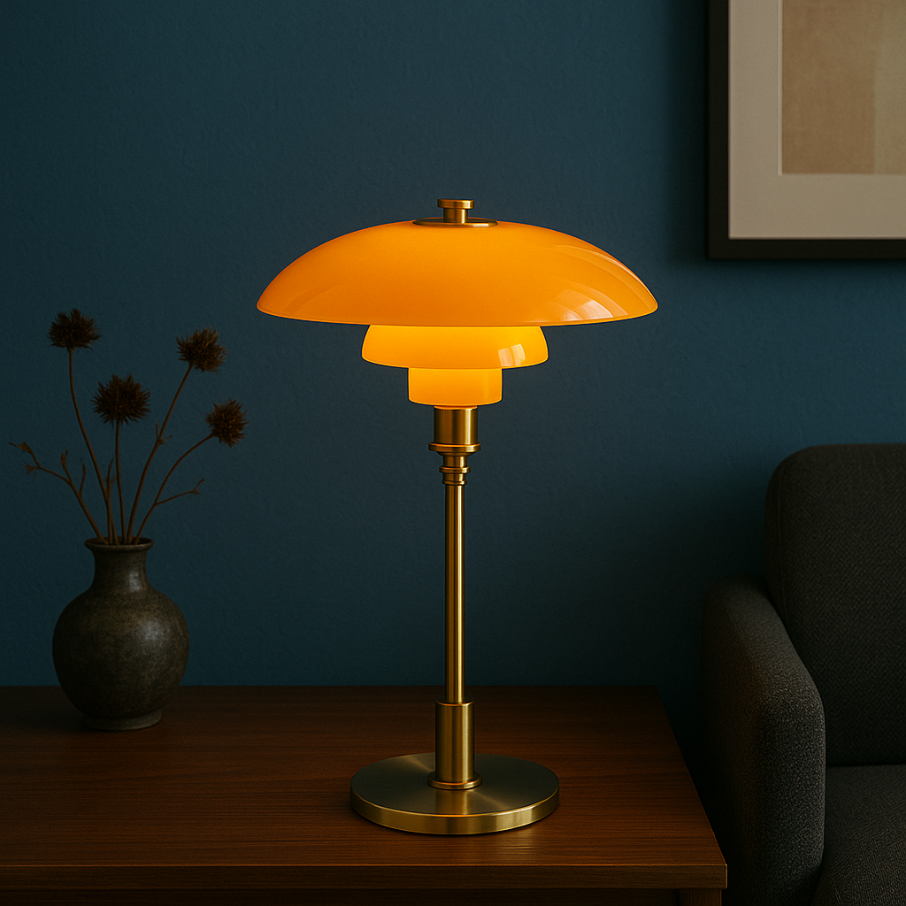 مصباح طاولة NovaGlow LED — تصميم اسكندنافي بسيط، Ø 11 بوصة × الارتفاع 47 سم
