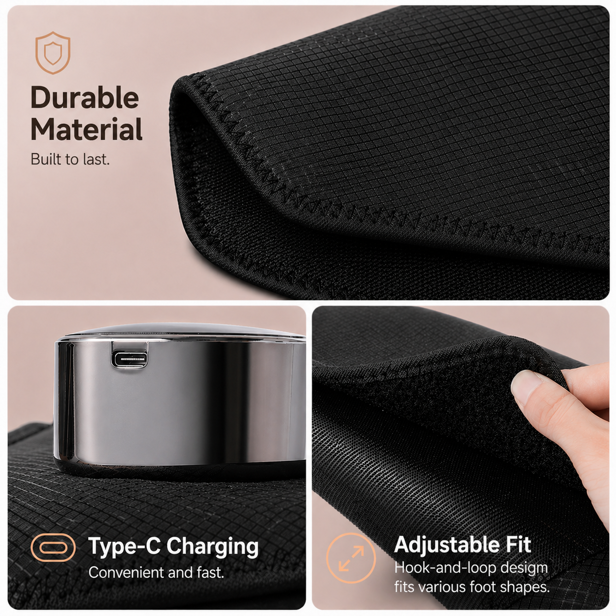 Portable 370g Foot and Ankle Massager — Air Compression, Heat, Vibration