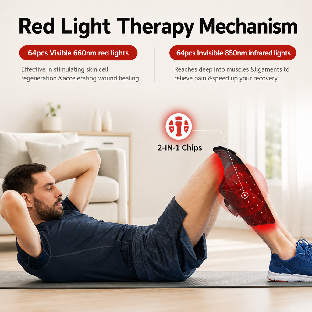 Cordless Red Light Therapy Foot Wrap — Dual-Spectrum 660nm and 850nm Light, Foot and Ankle Coverage